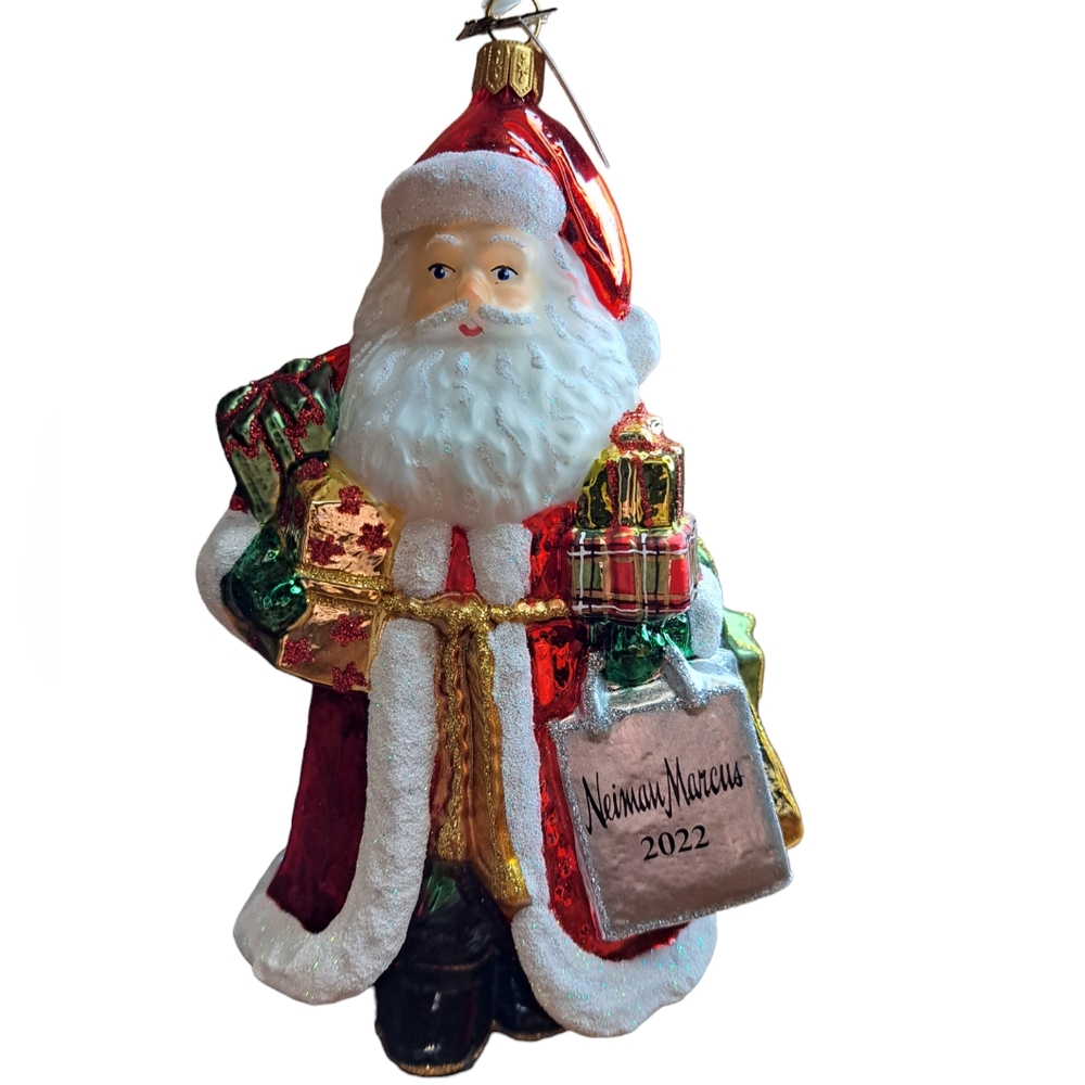 Neiman Marcus 2022 Santa Carrying Presents‎ Christmas Tree Ornaments